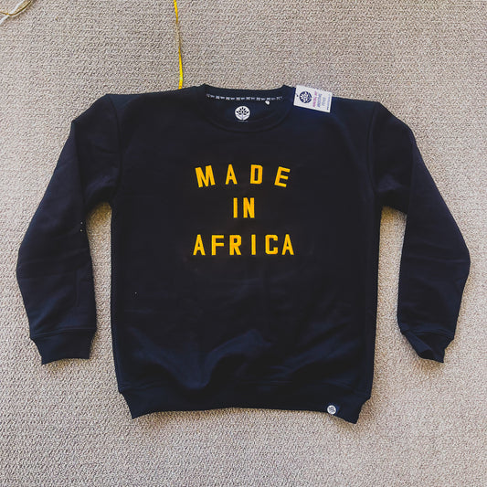 Made In Africa Embroidered Black Sweatshirt
